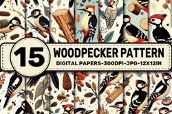 wood pecker pattern seamless papers