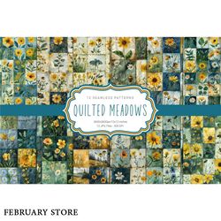 quilted meadow seamless patterns