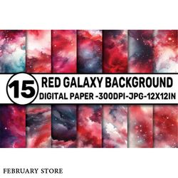 watercolor red galaxy background