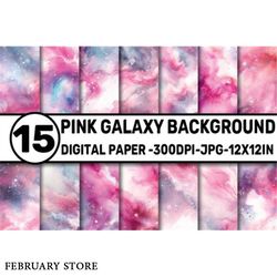 watercolor pink galaxy background