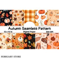 autumn seamless pattern digital paper