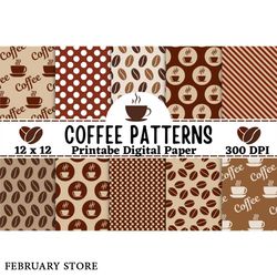 coffee seamless pattern digital paper