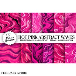 pink abstract waves seamless patterns