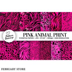 pink animal print seamless patterns