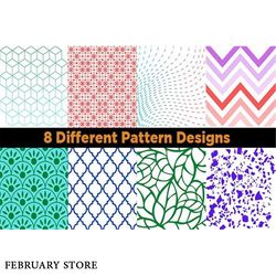8 different digital pattern designs