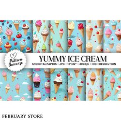 seamless ice cream digital papers