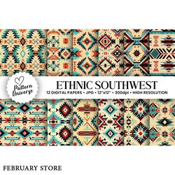 ethnic southwest digital paper pattern