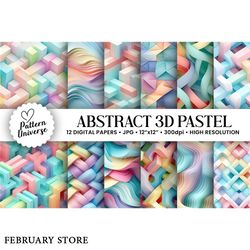 pastel 3d abstract shapes patterns