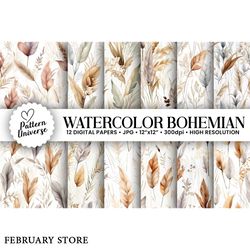 watercolor bohemian seamless patterns