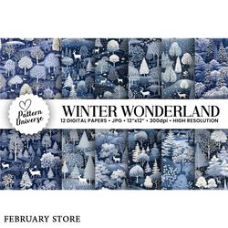 winter wonderland seamless patterns