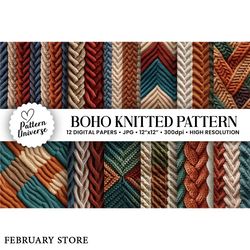 boho knitted seamless patterns