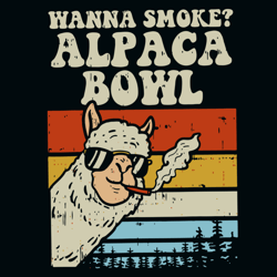 vintage wanna smoke alpaca bowl svg, alpaca smoking svg, cannabis svg, weed svg, marijuana svg, instant download