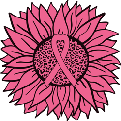 sunflower pink ribbon svg, breast cancer svg, cancer awareness svg, cancer survivor svg, instant download