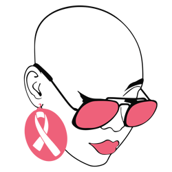 bald woman svg, pink ribbon svg, breast cancer svg, cancer awareness svg, cancer survivor svg, digital download