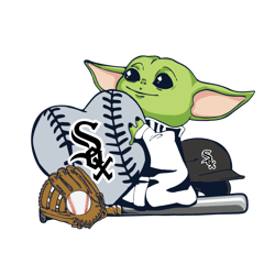 chicago white sox shirt svg, baby yoda white sox baseball vector, gift for mlb svg diy craft svg file for cricut