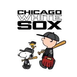 snoopy and charlie brown white sox baseball vector, chicago white sox shirt svg, gift for mlb svg diy craft svg