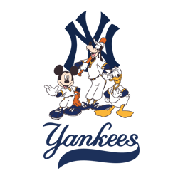 mickey mouse goofy donal duck new york yankees svg, mlb svg, baseball svg, sport svg, instant download