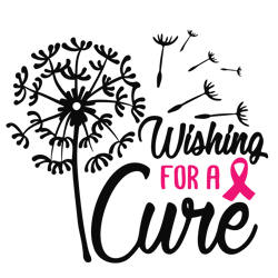 wishing for a cure svg, breast cancer svg, breast cancer awareness svg, cancer ribbon svg, file for cricut