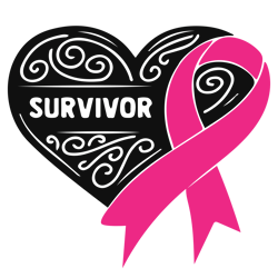 survivor heart ribbon svg, breast cancer svg, breast cancer awareness svg, cancer ribbon svg, file for cricut