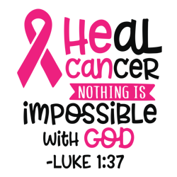 heal cancer nothing is impossible with god svg, breast cancer svg, breast cancer awareness svg, cancer ribbon svg