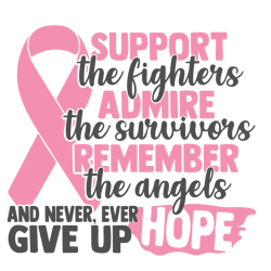 support the fighters svg, breast cancer svg, breast cancer awareness svg, cancer ribbon svg, file for cricut