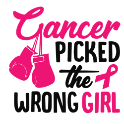 cancer picked the wrong girl svg, breast cancer svg, breast cancer awareness svg, cancer ribbon svg, file for cricut (4)