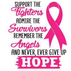 support the fighters svg, breast cancer svg, breast cancer awareness svg, cancer ribbon svg, file for cricut (1)