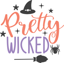 pretty wicked svg, halloween round sign svg, autumn svg, halloween shirt svg, digital download