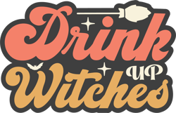 drink up witches svg, retro halloween stickers svg, autumn svg, halloween svg, digital download