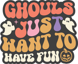 ghouls just want to have fun svg, retro halloween stickers svg, autumn svg, halloween svg, digital download