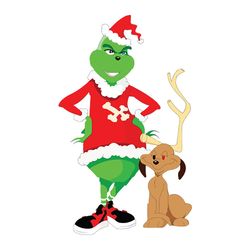 grinch and dog max svg, grinch christmas svg, grinch santa svg, grinch clipart, cartoon svg, digital download