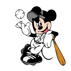 chicago white sox svg, mickey mouse white sox baseball vector, gift for mlb svg diy craft svg file for cricut