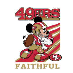 49ers faithful mickey mouse svg, san francisco 49ers logo svg, nfl svg, sport svg, football svg, digital file