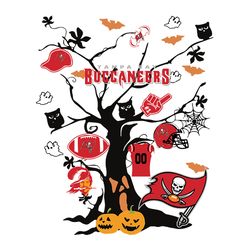 tree halloween tampa bay buccaneers svg, nfl svg, sport svg, football svg, digital download