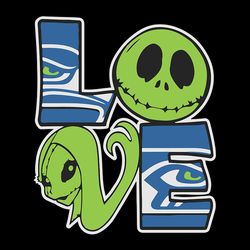 jack skellington and sally love seattle seahawks svg, nfl svg, sport svg, football svg, digital download