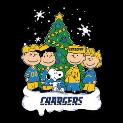 the peanuts movie christmas tree los angeles chargers svg, nfl svg, sport svg, football svg, digital download