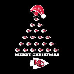 merry christmas kansas city chiefs svg, christmas tree svg, nfl svg, sport svg, football svg, digital download