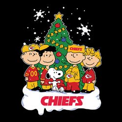 the peanuts movie christmas tree kansas city chiefs svg, nfl svg, sport svg, football svg, digital download