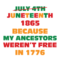 junteenth 1865 because my ancestors weren't free in 1776 svg, black history month svg, african american svg
