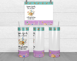 some girls are just born with painting in their soul tumbler wrap, 20oz tumbler wrap, tumbler wrap png, digital download