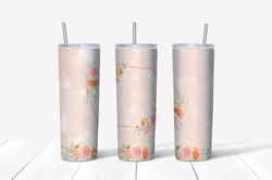 pink floral frame watercolor tumbler wrap, 20oz tumbler wrap, tumbler wrap png, digital download