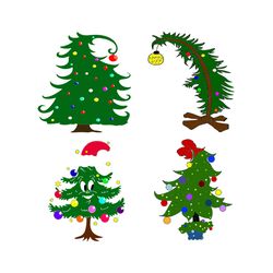 christmas tree svg bundle, christmas tree clipart, curvy christmas tree svg, merry christmas svg, holidays svg