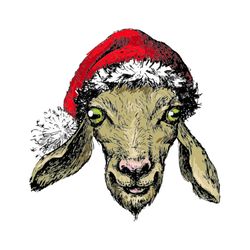 goat santa hat svg, goat face svg, happy new year svg, santa svg, merry christmas svg, holidays svg, digital download