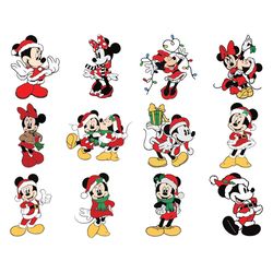 mickey and minnie christmas svg bundle, disney christmas svg, santa svg, holidays svg, digital download