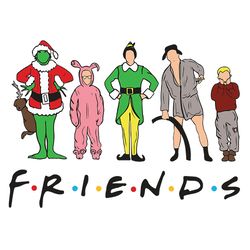christmas movie friends svg, friends christmas svg, characters friends svg, merry friendsmas svg, digital download
