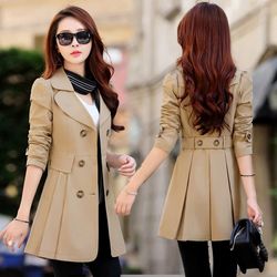 trench coat women double-breasted trench coat lace female - casual coats windbreaker outwear raincoat streetwear