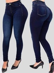 jeans pant - woman's pure color jeans - denim high waist jeans street play