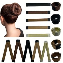 fast & easy twisted crown bun maker - effortless french curls styler for women with normal hair