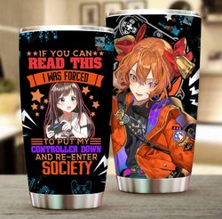anime if you can read stainless steel tumbler, tumbler cups for coffee or tea, great gifts for