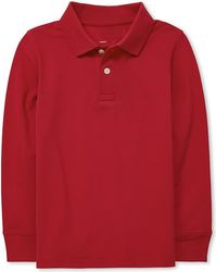 boys long sleeve pique polo